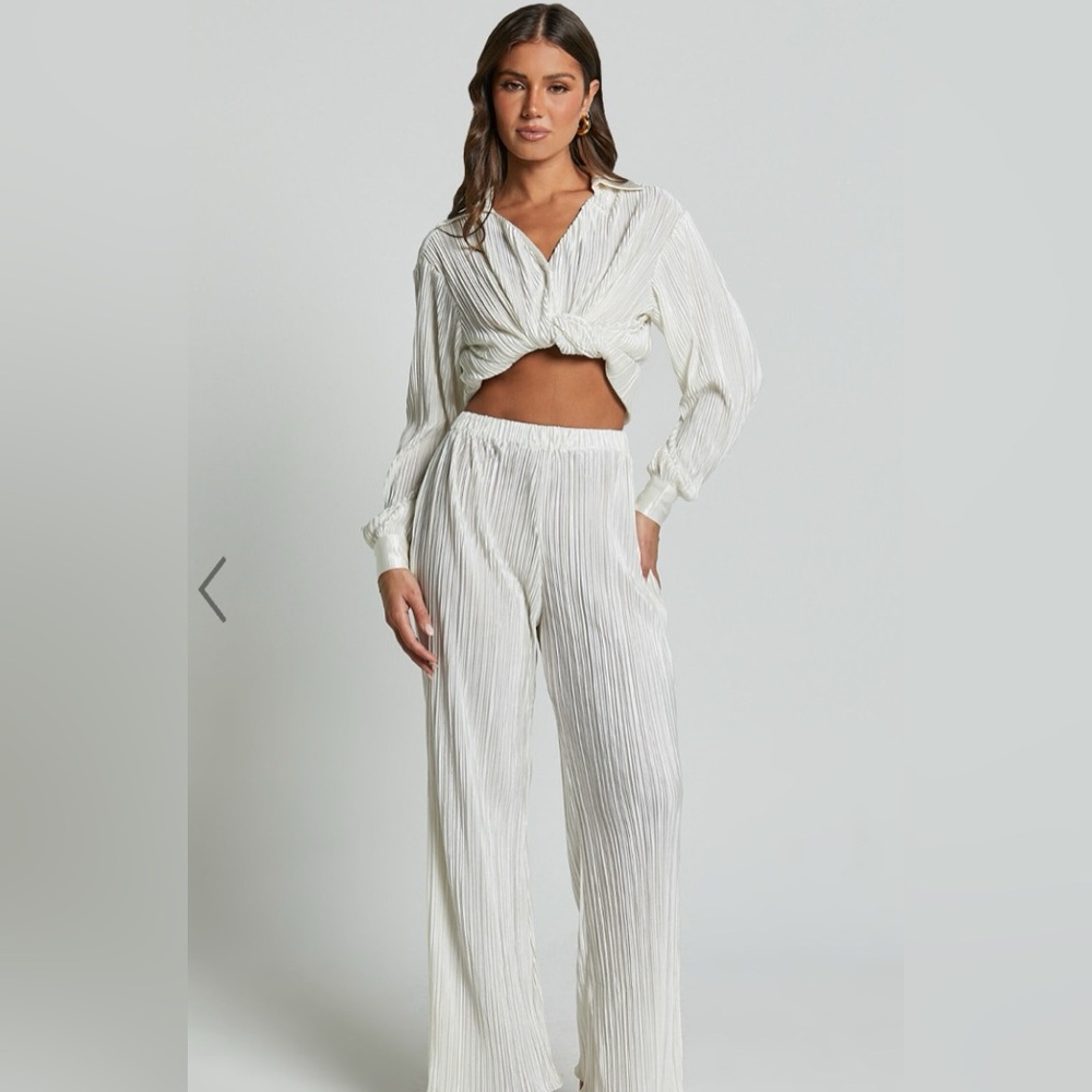 Showpo White Pleated Two-Piece Top